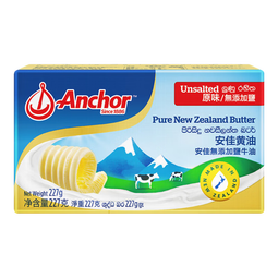 安佳(Anchor)新西兰进口 动物黄油原味无添加盐227g 烘焙原料牛排曲奇