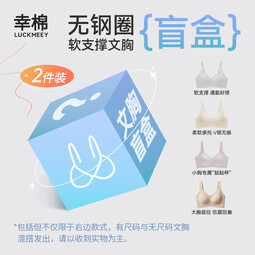 幸棉内衣女无痕聚拢小胸显大舒适盲盒文胸【2件装 可选尺码】 2件【无钢圈】文胸 款式颜色随机 S