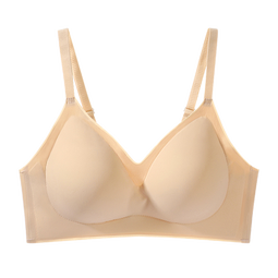 芬腾高档无痕内衣女聚拢显大无钢圈弹力收副乳防下垂文胸罩轻薄款透气 组合装【肤色+肤色】 M