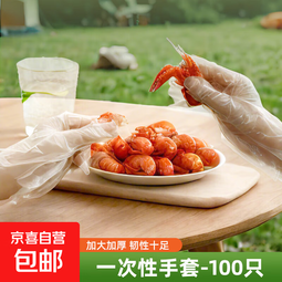 户外野餐便携一次性手套加厚款透明薄膜手套烘焙餐饮外卖 一次性手套-100只
