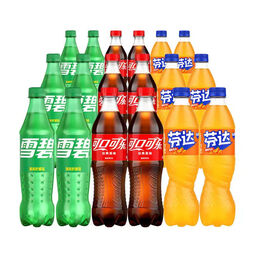 可口可乐混合装可乐/雪碧/芬达500ml*18瓶 碳酸饮料汽水 新老包装随机发 含糖混合装500ml*18瓶（各6瓶）