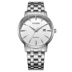 西铁城（CITIZEN）手表男日韩表光动能日显白表盘钢带商务送礼物男友BM7460-88H