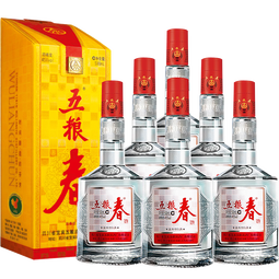 五粮液 五粮春 浓香型 高度白酒 四川宜宾粮食酒   45度 500mL 6瓶 整箱装（含礼袋）