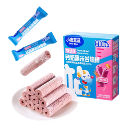 小鹿蓝蓝婴幼儿钙奶谷物棒泡芙棒磨牙儿童零食11种谷物混合 【浓郁奶香】黑米椰子味1盒