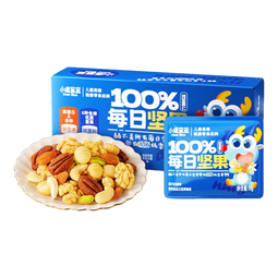 小鹿蓝蓝 儿童零食每日坚果原味10袋6种坚果 宝宝儿童零食100%纯坚果150g