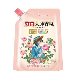 立白大师香氛香水洗衣液持久留香护衣护色柔顺洁净带导流嘴原装补充装 【梦幻玫瑰】 1kg*1袋 大师香氛液