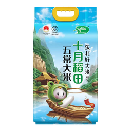 十月稻田  五常大米5kg【中秋节团购 送礼佳品】 东北大米10斤 粳米 1袋