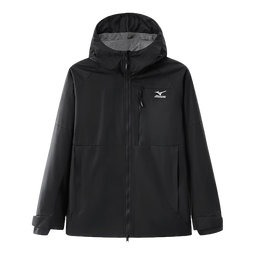 美津浓（MIZUNO）户外夹克男女春秋冬外套防风防水情侣登山服 黑色 M