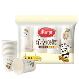 美丽雅一次性杯子 加厚防烫办公家用水杯 乐享系列水杯-100只-190ML