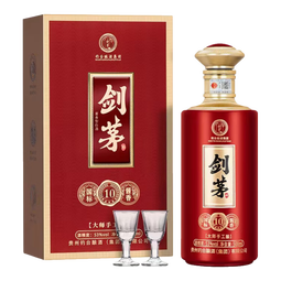 剑茅府酒 钓台集团 国标酱香10 酱香型白酒 53度 高档礼盒装 商务送礼 53%vol 500mL 1盒 国标酱香10