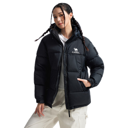 骆驼女装羽绒服2025秋冬新款男女同款加厚保暖连帽羽绒面包服