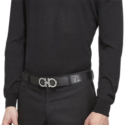 菲拉格慕（Ferragamo）男士双面可调节牛皮腰带皮带 679710 686671 110