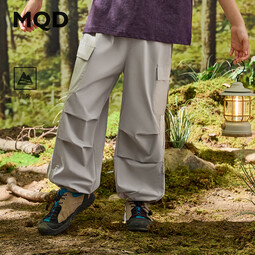 马骑顿（MQD）【伞兵裤】MQD男大童夏季条杠工装户外露营休闲裤 中灰 110