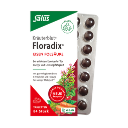FLORADIX莎露斯铁元德国进口铁元红铁片叶酸片84粒补气养血补铁补叶酸片剂