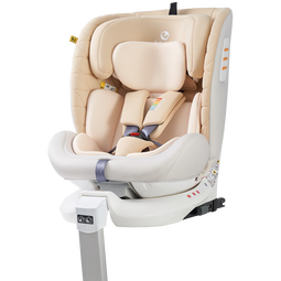 bebelock儿童安全座椅汽车用0-4-12岁婴儿宝宝360旋转车载可坐可躺i-Size 香槟金-抗翻转板+支撑腿+i-Size