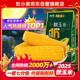 灶小美黄糯玉米8穗3.2斤  甜粘黏苞米棒子 低脂粗粮轻食早餐