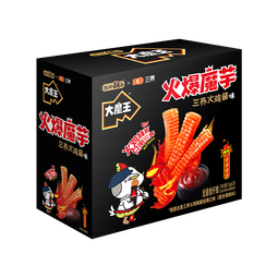 盐津铺子大魔王三养火鸡酱味素毛肚爆辣盒装300g休闲零食魔芋爽