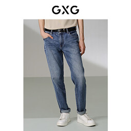GXG男装商场同款经典直筒水洗蓝24年夏 牛仔蓝 175/L