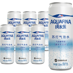 百事可乐纯水乐 AQUAFINA 无糖0脂0卡苏打气泡水 汽水饮料330ml *6听