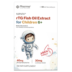 PhatmaPNZ儿童高纯度深海鱼油学霸丸Omega-3+DHA学生青少年6-16岁补脑 增加记忆力呵护心脑眼健康60粒/1盒
