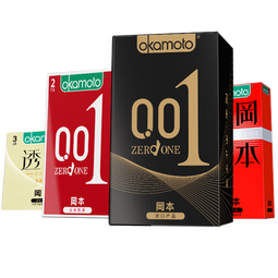 冈本避孕套安全套 001黑金组合10片（00.1超薄2+skin超润滑3+激薄5）