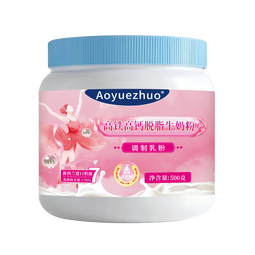 AOYUEZHUO女士高铁高钙脱脂奶粉成年人孕妇奶粉低脂益生菌营养早餐牛奶粉 女士奶粉1罐500g【进口奶源】