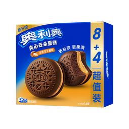 奥利奥（Oreo）夹心云朵蛋糕 浓香花生酱味12枚264g 糕点休闲零食 早餐下午茶