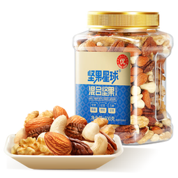 坚果星球混合坚果500g罐装每日纯坚果休闲零食送礼原味干果0添加沃隆出品