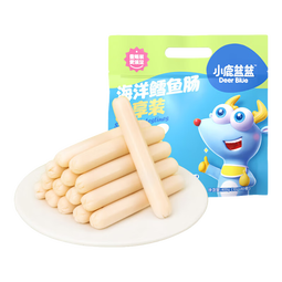 小鹿蓝蓝海洋鳕鱼肠 鱼肠宝宝零食儿童零食营养健康 双重DHA 原味400g袋装【40支装】