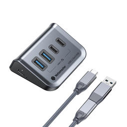尤达大师（Yottamaster） USB3.2分线器扩展坞4口hub拓展坞一拖多转换器适用黑神话悟空台式电脑带Type-C供电口 0.5米