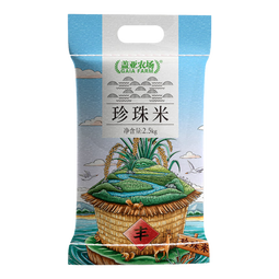 盖亚农场东北珍珠米10斤当季新大米圆粒粳米编织袋包装 东北珍珠米2.5kg