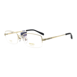 精工(SEIKO)眼镜框男款半框钛材远近视光学眼镜架HT01080 25 55mm金色/银钯色