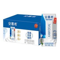 安慕希伊利希腊风味常温原味酸奶整箱牛奶乳品生牛乳早餐礼盒装 原味205g*10盒*1箱