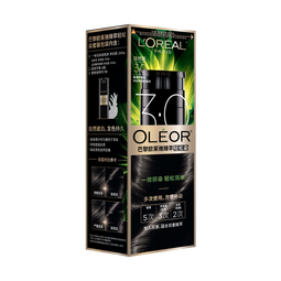 欧莱雅轻松染发膏 男女遮盖白发变黑染发剂3.0自然黑色200g【热门商品】