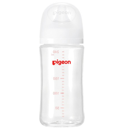 贝亲（Pigeon）奶瓶 婴儿喝奶瓶  宽口玻璃水瓶 新生儿奶瓶 宝宝喝奶瓶 240ML 带M奶嘴 （3-6个月）