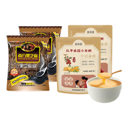 南方黑芝麻糊经典粗粮组合营养早餐 原味糊 280g*2袋 +小米糊280g*2袋