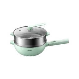 美的（Midea）电炒锅电火锅电蒸锅电煮锅家用多功能大功率一体锅 炒菜锅4L大容量电热锅 配蒸笼 HGE2815