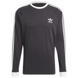 阿迪达斯（adidas）三叶草男女打底衫经典复古运动黑色圆领长袖T恤上衣 IA4877 XS