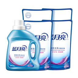蓝月亮【店铺主推】深层洁净低泡易漂洗衣液 薰衣草香 机洗手洗通用 洁净10斤套装：1kg瓶*1瓶+1kg袋*4