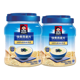 QUAKER桂格1000g燕麦片社区精选懒人经典原味麦片冲饮代餐早餐 罐装快煮燕麦片1000g*2罐
