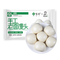 悦味纪 手工老面馒头640g*2包 12个 绿色食品 山东戗面千层馒头速食