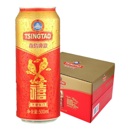 青岛啤酒千禧临门 整箱装 禧罐 原麦汁浓度10°P 500mL 12罐