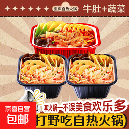 重庆香辣麻辣牛油底料牛肉牛肚蔬菜自热火锅宽粉粉丝即食 牛肉火锅+2盒蔬菜粉丝锅
