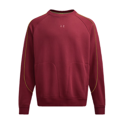 安德玛(UNDERARMOUR)UA秋冬男子高克重毛圈布运动休闲圆领卫衣6006006 火焰红625 S