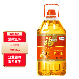 福临门 食用油 浓香压榨一级花生油 中粮出品 浓香花生油 5L*1桶