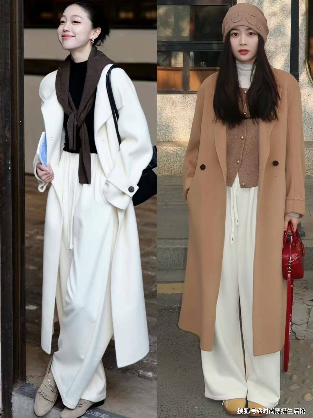 风衣+阔腿裤才是秋冬最正确的打开方式，既有温度又有风度，真美