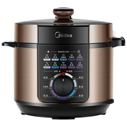 美的(Midea)电压力锅高压锅5L大容量家用煲汤炖肉煮粥电饭煲多功能一锅双胆高压电饭锅快速焖饭菜全自动压力锅 【旋钮操作更便捷】高压快煮 5L