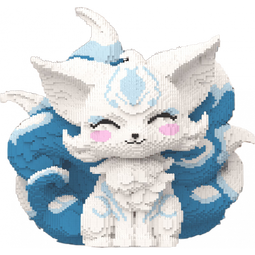 VTR超大九尾狐积木50000粒成人版高难度玩具男女孩拼图2024新款 无雪九尾狐40CM【8000+颗粒积木