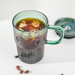 乐唯诗(NERVISHI)复古吸管杯玻璃杯竖纹杯办公室吸管双饮咖啡杯牛奶杯 兰特杯【裸杯*1】