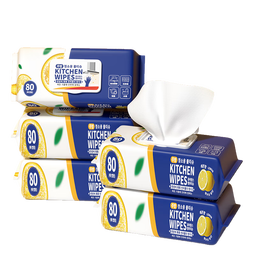 厨房湿巾去油污抹布加大加厚懒人抹布【包装随机发货】 1层 80抽*1包